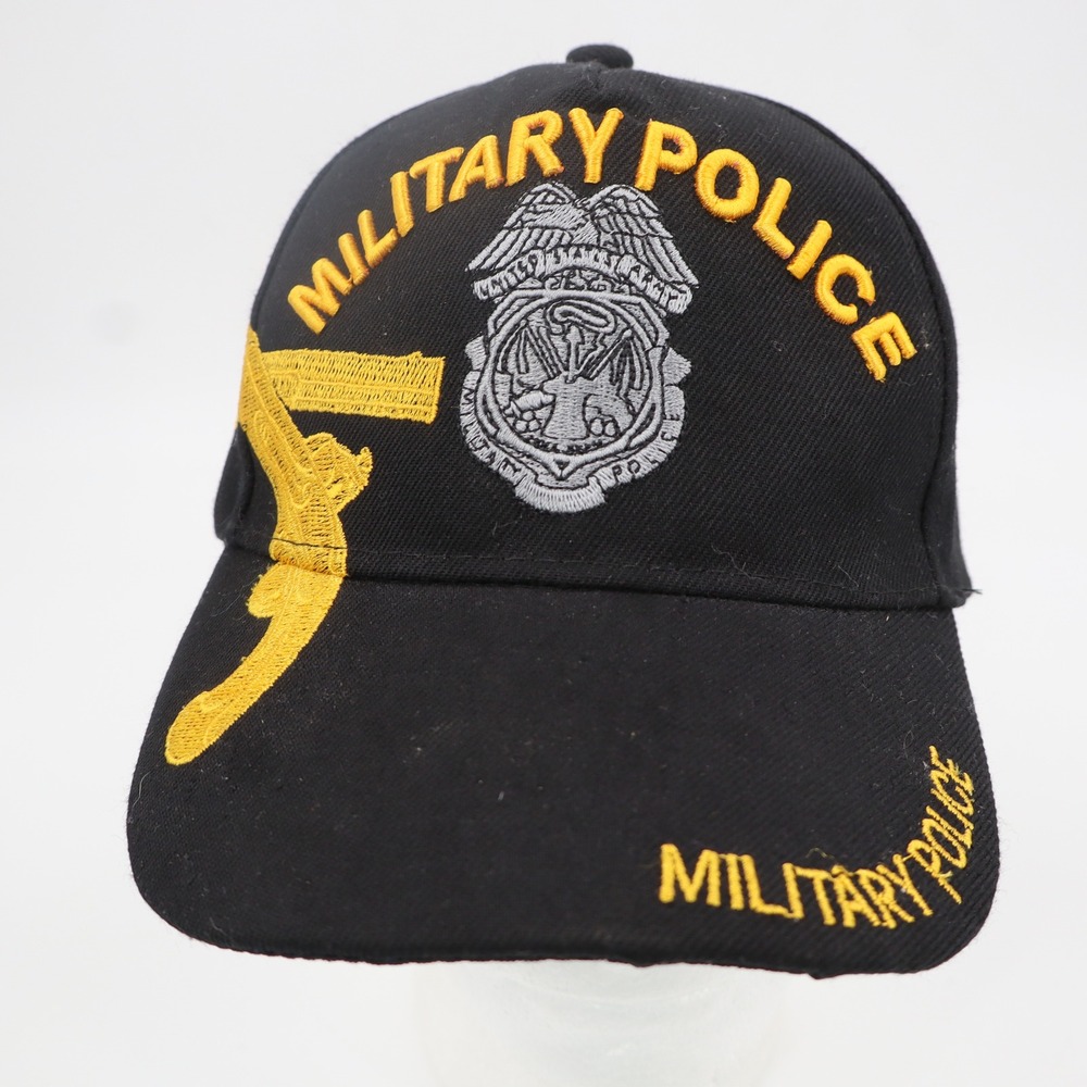 August Sportswear Military Police Embroidered Hat Black Acrylic Adjustable Cap